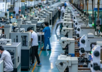 fábrica com injetoras de plástico