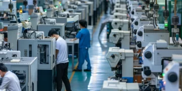 fábrica com injetoras de plástico